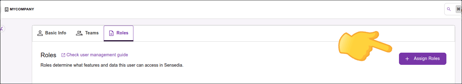 Highlight for Assign Role