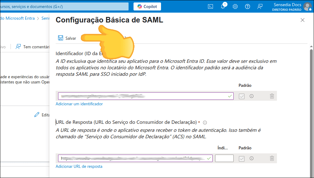 location of the Save button