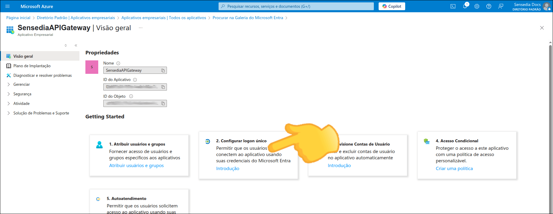 location of the Configure single sign-on button