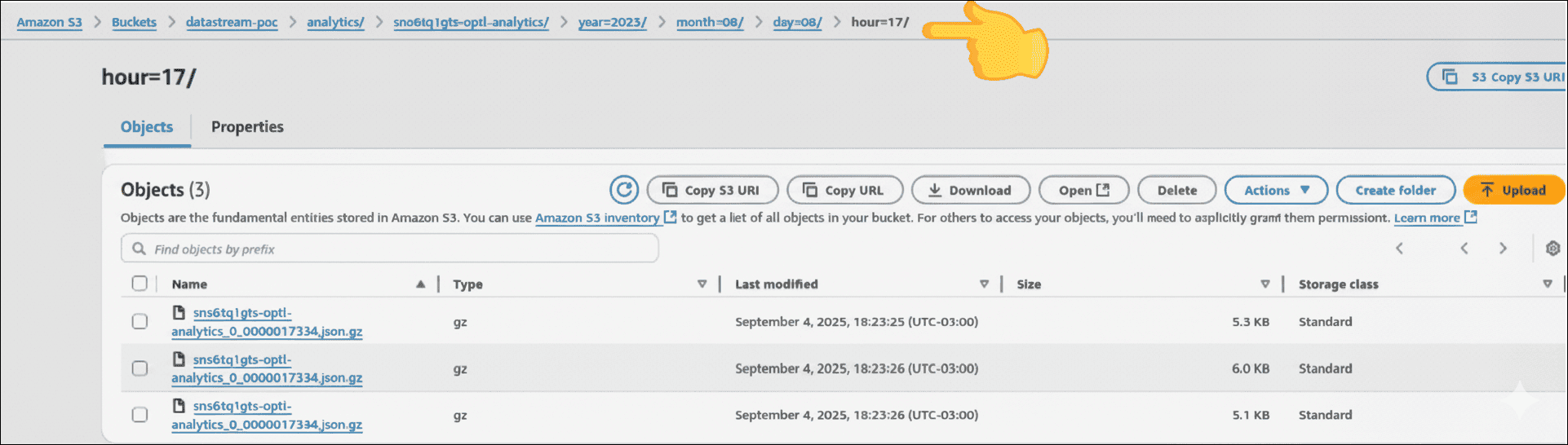 example in AWS S3