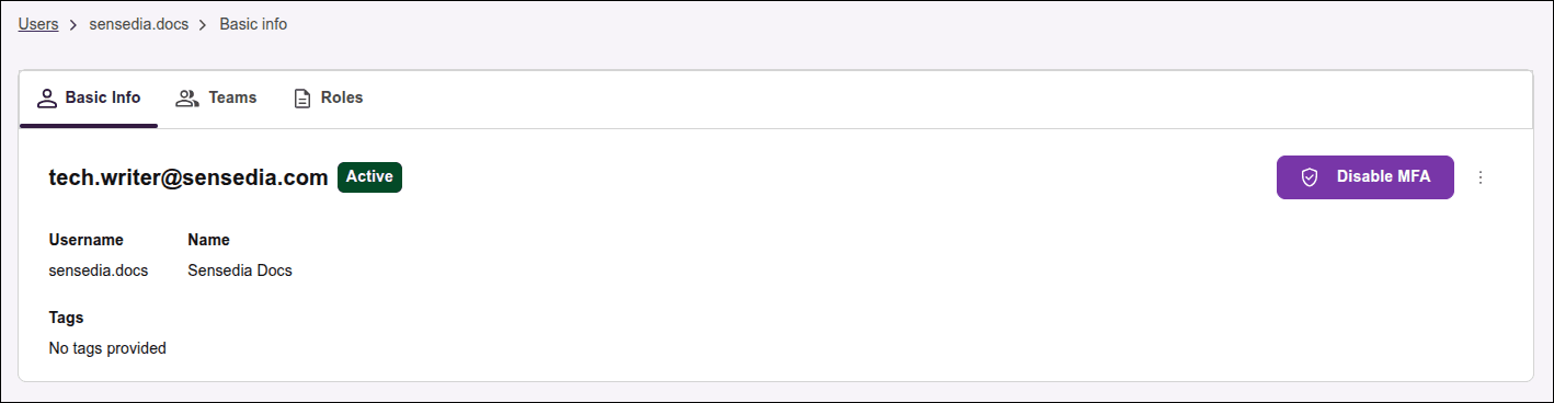 highlight for MFA deactivation