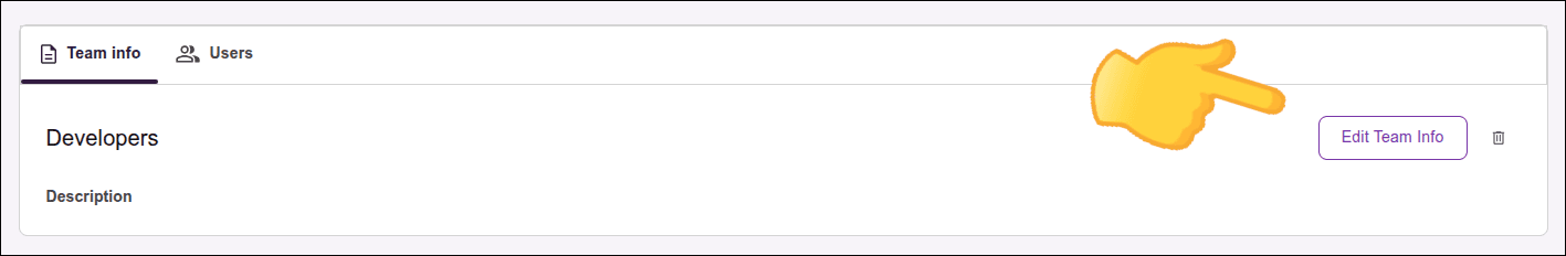 highlight for the edit team info button