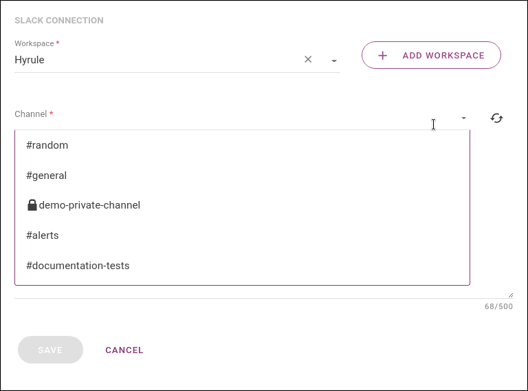 Private Channel Selected
