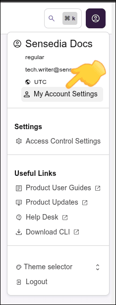 Highlight for My Account Settings