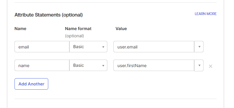 Attribute configuration