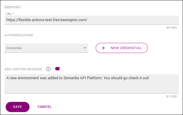 Webhook Custom Message
