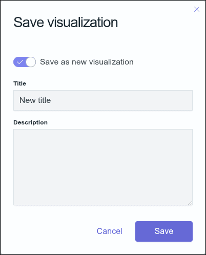 Screen with option to save as new visualization