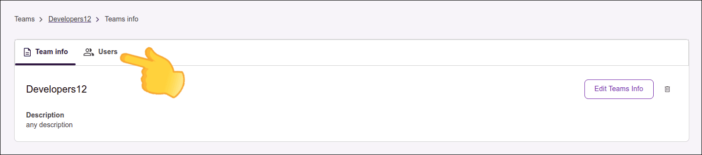 highlight for the Users tab